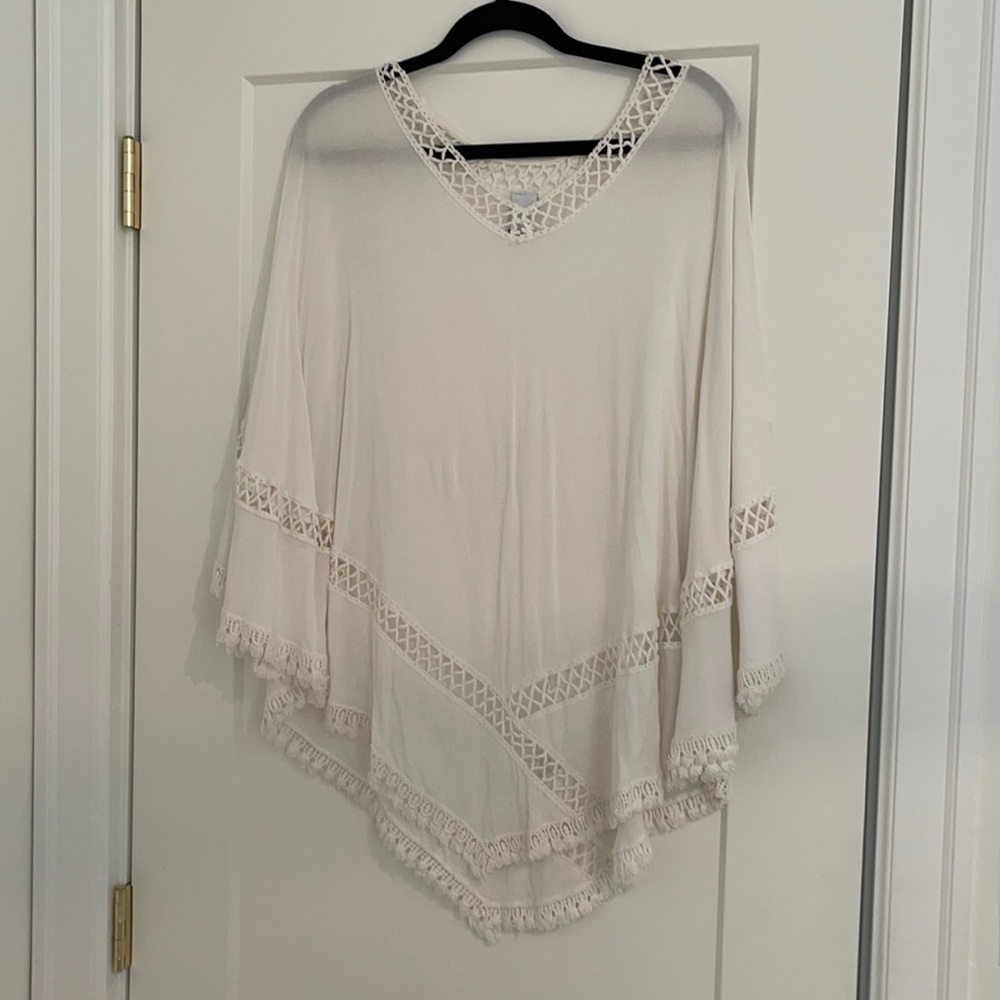 Asymmetrical Swim Coverup with Fringe